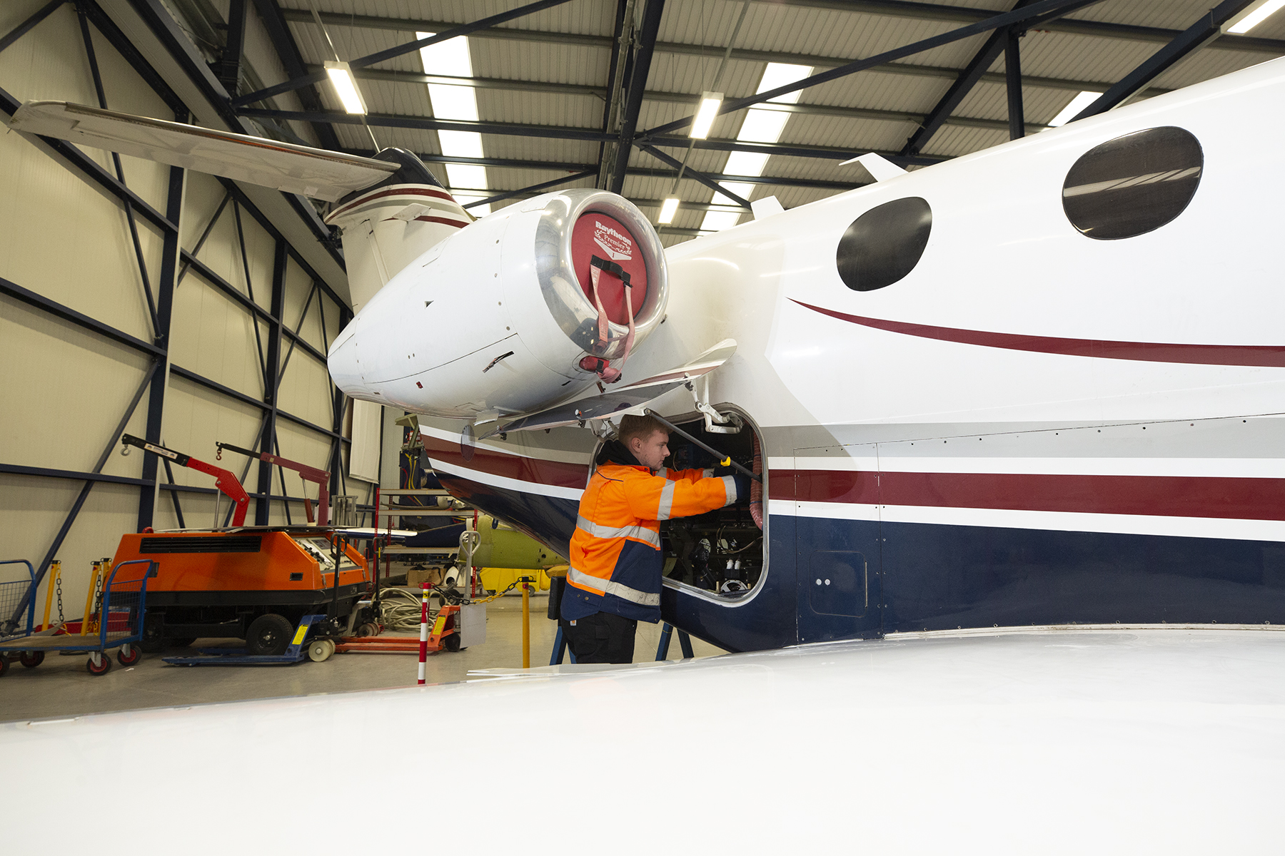 Wide Shot Student Working On Plane